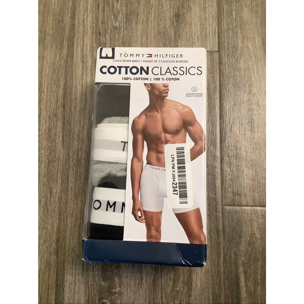 Tommy Hilfiger Sz Medium Gray 3 Pack Cotton Classic Boxer Briefs R6-13